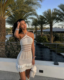 VESTIDO CROCHÊ AREIA DOURADA