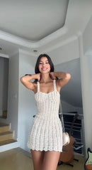 VESTIDO SEREIA SEM BRILHO - CROCHÊ