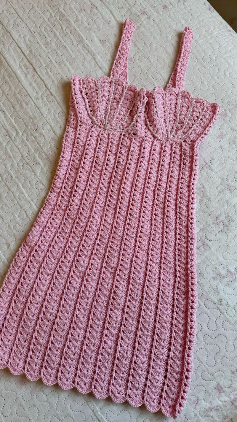 VESTIDO SEREIA CROCHÊ