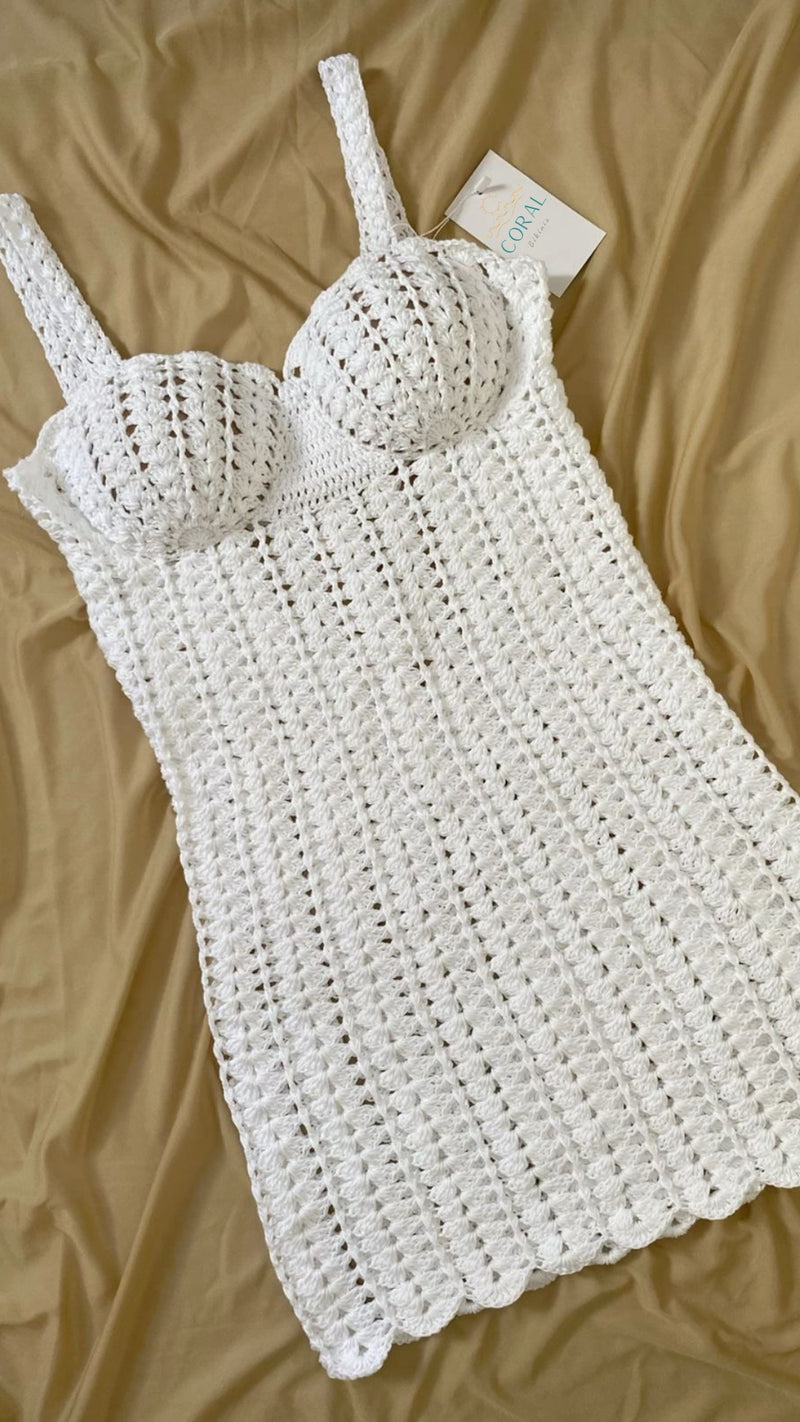 VESTIDO SEREIA COM BOJO - CROCHÊ