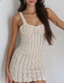 VESTIDO SEREIA SEM BRILHO - CROCHÊ